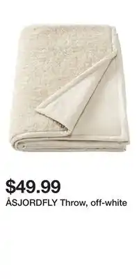 IKEA ÅSJORDFLY Throw, off-white offer