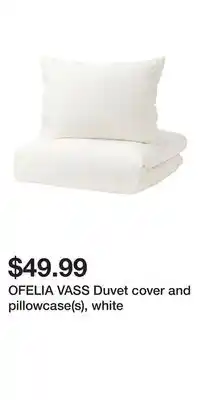 IKEA OFELIA VASS Duvet cover and pillowcase(s), white offer