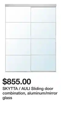 IKEA SKYTTA / AULI Sliding door combination, aluminum/mirror glass offer