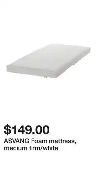 IKEA ASVANG Foam mattress, medium firm/white offer