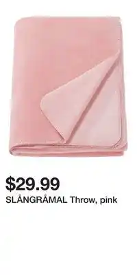 IKEA SLÅNGRÅMAL Throw, pink offer