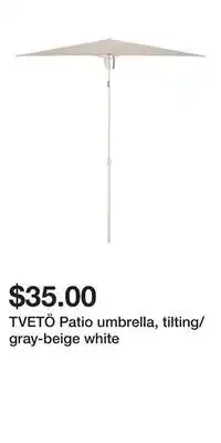 IKEA TVETÖ Patio umbrella, tilting/gray-beige white offer