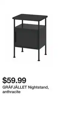 IKEA GRÅFJÄLLET Nightstand, anthracite offer