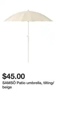 IKEA SAMSÖ Patio umbrella, tilting/beige offer