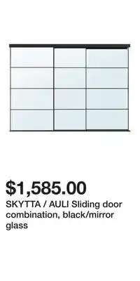 IKEA SKYTTA / AULI Sliding door combination, black/mirror glass offer