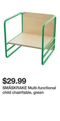 IKEA SMÅSKRAKE Multi-functional child chair/table, green offer