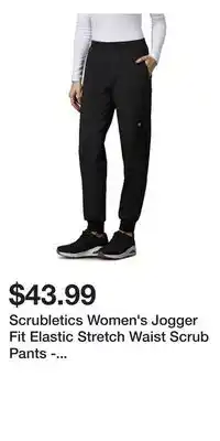 Mark's Scrubletics Women's Jogger Fit Elastic Stretch Waist Scrub Pants - Black offer