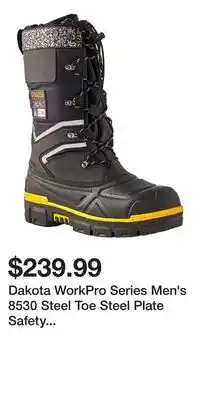 Mark's Dakota WorkPro Series Men's 8530 Steel Toe Steel Plate Safety Winter Felt Pack Boots - Black offer