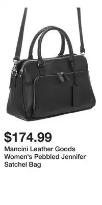 Mark's Mancini Leather Goods Women's Pebbled Jennifer Satchel Bag offer