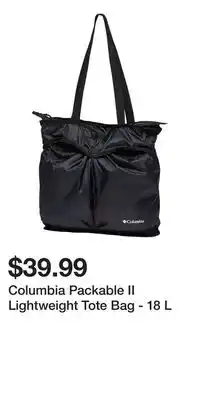 Mark's Columbia Packable II Lightweight Tote Bag - 18 L offer