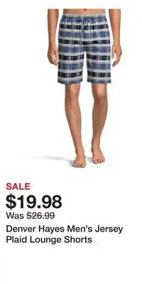 Mark's Denver Hayes Men's Jersey Plaid Lounge Shorts offer