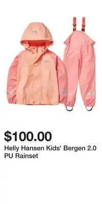 Mark's Helly Hansen Kids' Bergen 2.0 PU Rainset offer