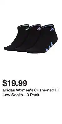 Sport Chek adidas Women's Cushioned III Low Socks - 3 Pack offer