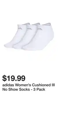 Sport Chek adidas Women's Cushioned III No Show Socks - 3 Pack offer