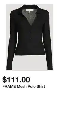 Holt Renfrew FRAME Mesh Polo Shirt offer