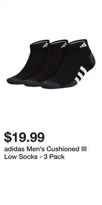 Sport Chek adidas Men's Cushioned III Low Socks - 3 Pack offer