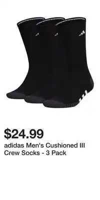 Sport Chek adidas Men's Cushioned III Crew Socks - 3 Pack offer