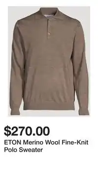 Holt Renfrew ETON Merino Wool Fine-Knit Polo Sweater offer