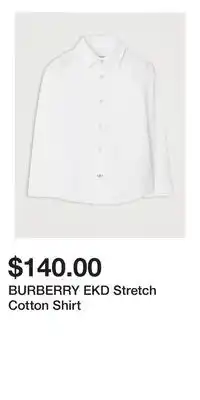 Holt Renfrew BURBERRY EKD Stretch Cotton Shirt offer