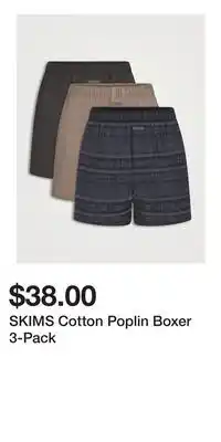 Holt Renfrew SKIMS Cotton Poplin Boxer 3-Pack offer