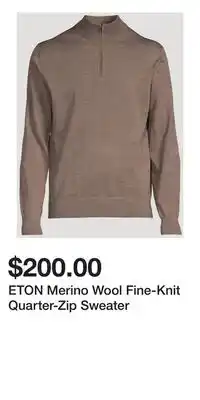 Holt Renfrew ETON Merino Wool Fine-Knit Quarter-Zip Sweater offer