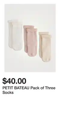 Holt Renfrew PETIT BATEAU Pack of Three Socks offer