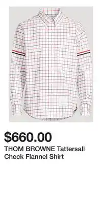 Holt Renfrew THOM BROWNE Tattersall Check Flannel Shirt offer