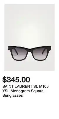 Holt Renfrew SAINT LAURENT SL M106 YSL Monogram Square Sunglasses offer