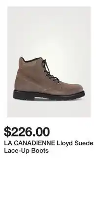 Holt Renfrew LA CANADIENNE Lloyd Suede Lace-Up Boots offer