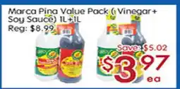 Sunny Food Mart Marca Pina Value Pack ( Vinegar + Soy Sauce ) offer