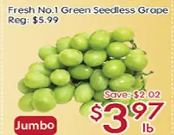 Sunny Food Mart Fresh No. 1 Green Seedless Grape offer