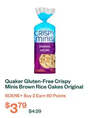 Voilà Quaker Gluten-Free Crispy Minis Brown Rice Cakes Original 127 g offer