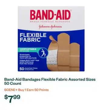 Voilà Band-Aid Bandages Flexible Fabric Assorted Sizes 50 Count offer