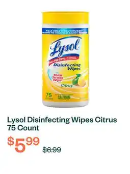 Voilà Lysol Disinfecting Wipes Citrus 75 Count offer