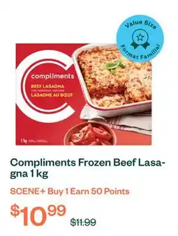 Voilà Compliments Frozen Beef Lasagna 1 kg offer