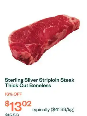 Voilà Sterling Silver Striploin Steak Thick Cut Boneless offer