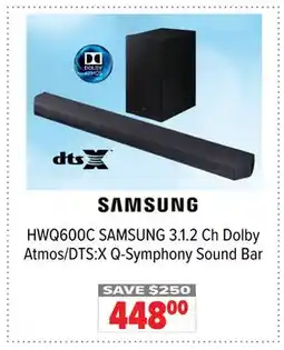 2001 Audio Video HWQ600C 3.1.2 Ch Dolby Atmos/DTS:X Q-Symphony Sound Bar offer