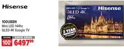 2001 Audio Video 100U88N 100 Mini-LED 144hz QLED 4K Google TV offer