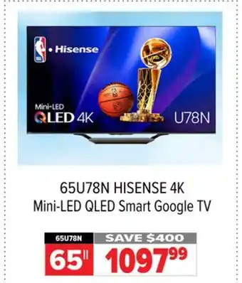 2001 Audio Video 65U78N 65 4K Mini-LED QLED Smart Google TV offer