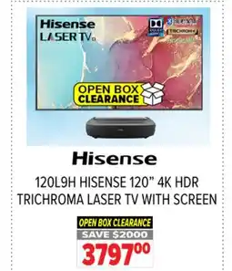 2001 Audio Video 120L9H 120 4K HDR TRICHROMA LASER TV WITH SCREEN offer