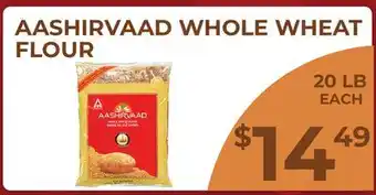 Food World Supermarket AASHIRVAAD WHOLE WHEAT FLOUR offer