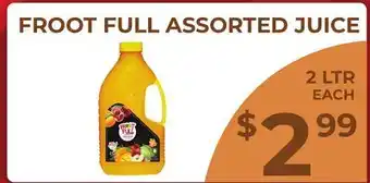 Food World Supermarket FROOT FULL ASSORTED JUICE offer