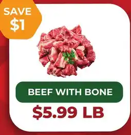 Food World Supermarket BEEF WITH BONE offer