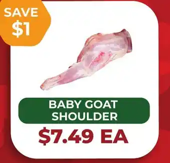 Food World Supermarket BABY GOAT SHOULDER offer