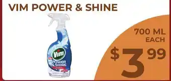 Food World Supermarket VIM POWER & SHINE offer