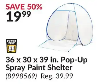 Princess Auto 36 x 30 x 39 in. Pop-Up Spray Paint Shelter offer