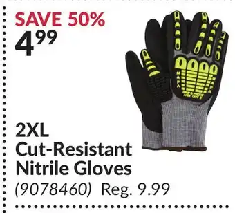 Princess Auto 2XL Cut-Resistant Nitrile Gloves offer