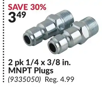 Princess Auto 2 pk 1/4 x 3/8 in. MNPT Plugs offer