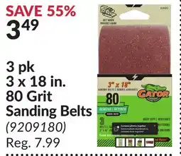 Princess Auto 3 pk 3 x 18 in. 80 Grit Sanding Belts offer