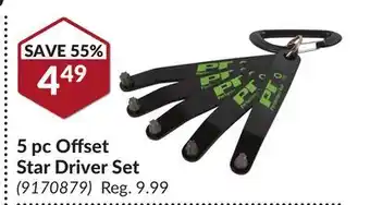 Princess Auto 5 pc Offset Star Driver Set offer